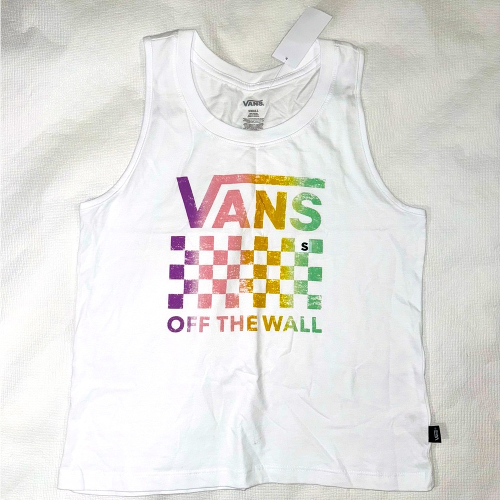 Vans Tank top - Checkered logo front print in White